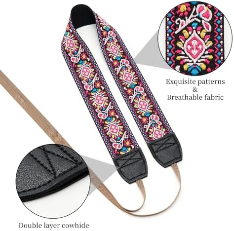 ZOOEASS Camera Strap for DSLR and Mirrorless Digital Camera,Neck Strap with Embroidery Patterns and Quick-release Buckle - Image 4