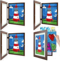 4 Pack 9x12 Front-Opening Kids Artwork Frames Changeable (Walnut) by GoldenStateArt
