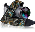 Art Tribute Camera Strap - Shoulder, Crossbody & Neck Camera Strap for Photographers, Fits All Cameras, Canon Nikon Sony Fujifilm, Padded Strap W/Quick Release, Embroidered Cotton & Leather Ends by ArtTribute