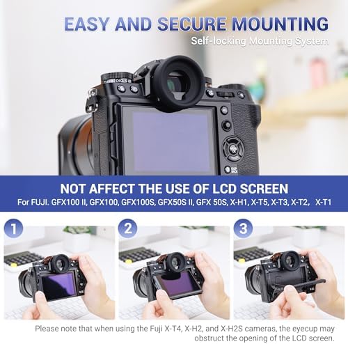 JJC EC-GFX Round Eyecup Eyepiece Viewfinder for Fuji X-T5 X-T4 X-T3 GFX100 - Image 4