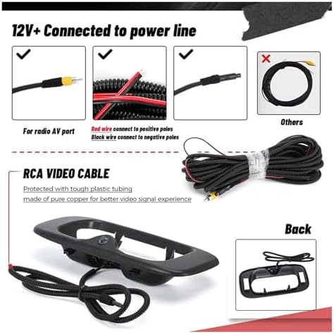 Reversing Camera Kit for GMC for Sierra 1500 2500 for 3500HD 99-07 Tailgate Handle Rear View W/Backup Camera 15228539 15046512 - Image 7