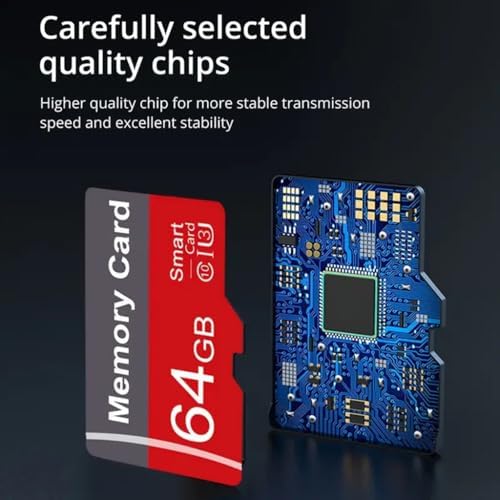 2 Pack Memory Card 64GB with Adapter, High Speed TF Card, UHS-I C10 A1 Memory TF Card for Tablet/Mobile Phone/Camera/Car Audio/Game Console (64, GB) - Image 4