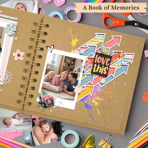 Mini Photo Memory Book 6.3 Inch, 20 Sheets Khaki - Image 6