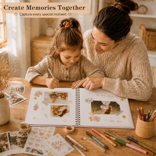 10x10 Inch Scrapbook Photo Album with 40 Pages Acid-Free White Paper, Pink - Image 5