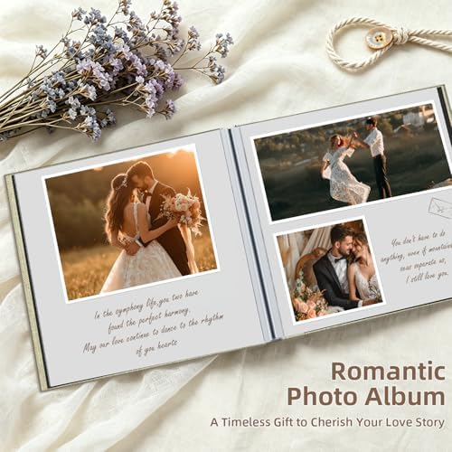 Popotop Photo Album Self Adhesive with Picture Display Window,40 Pages DIY Scrapbooking Supplies Kit for 4x6 8x10 Picture,Linen Cover Memory Book for Baby Wedding, with Scraper and Metallic Pen - Image 5