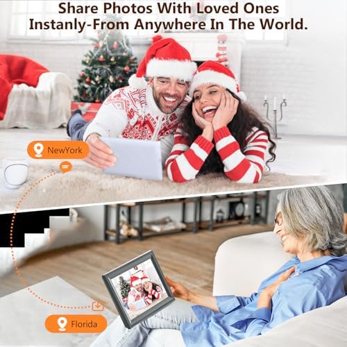 Smart Grey Digital Picture Frame WiFi Send Photos from Your Phone - Image 5
