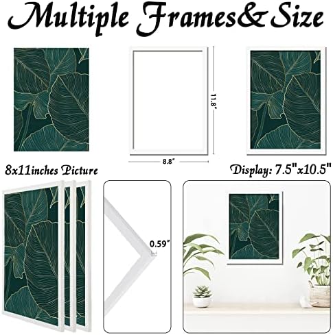 White 8x11 Picture Frame Set of 3, Lightweight Sturdy Gallery Wall Decor - Image 3