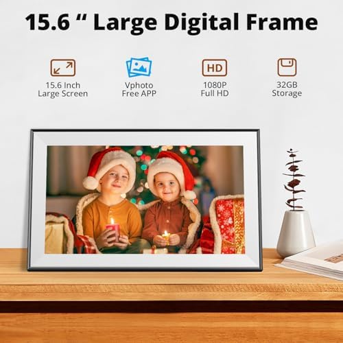 Dragon Touch 15.6 Inch Large Digital Picture Frame - WiFi Digital Photo Frame with 32GB Storage, FHD 1080P Touch Screen, Auto-Rotate, Share Photos/Videos Instantly via Free App Best Gifts for Mom - Image 2