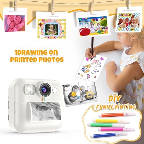 Kids Camera Instant Print, Toddler Travel Selfie Video Camera Toy for Girls - Image 5