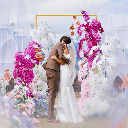 Asee'm 6.6FTx4FT Gold Wedding Arch Backdrop Stand Square Metal - Image 4