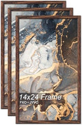 Fxojyvo 14x24 Picture Frame Set of 3 Brown Engineered Wood Wall Hanging by Fxojyvo