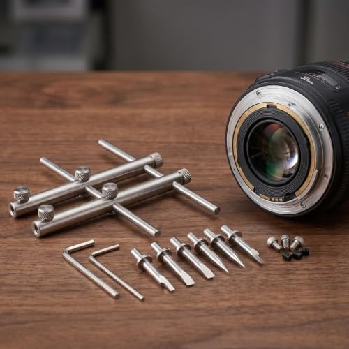 Beavorty Stainless Steel Camera Lens Repair Spanner Wrench with Humanized Handle, Portable and Versatile Lens Disassembly Tool for DSLR and Large Format Cameras, Silver - Image 5