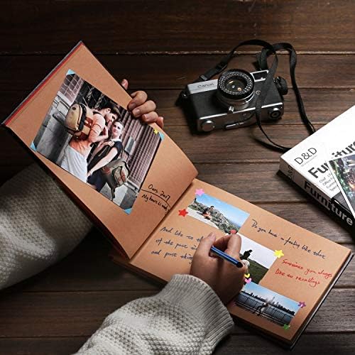 Our Adventure Book Handcrafted 11.92 x 7.62" Leather-Bound Scrapbook with 80 Pages, Embossed Lettering, Inspired by 'Up', Ideal for Photos, Weddings&Travel Memories Gift Box Included (Handmade Book) - Image 6