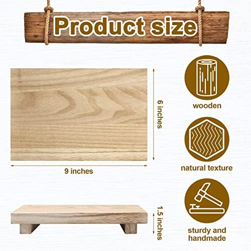Nuogo Wood Pedestal Riser Stand for Kitchen Soap Tray,9 X 6 Inch,Natural - Image 2