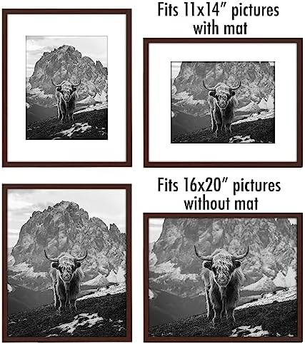 Americanflat 16x20 Poster Frame 5-Pack - Matted to 11x14 - Mahogany - Image 4