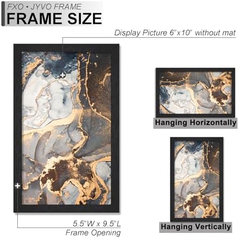 6x10 Picture Frame Set of 6 Black Engineered Wood Tabletop/Wall Hanging - Image 4