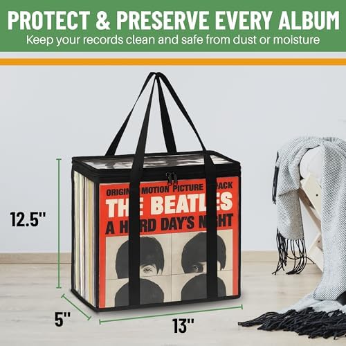 Evelots Vinyl Record Storage Bags, 6 Pack, Holds 216 LP Albums - Image 3
