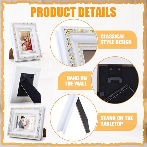 24 Pcs 2 x 3 Inch Small White Picture Frames Bulk Vintage - Image 3