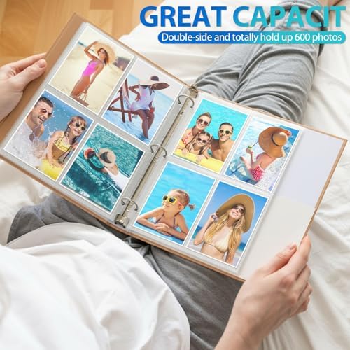 Feifeiya 150 Pack 3.5 x 5 Photo Sleeves for 3 Ring Binder(for 1200 Pictures) archival Photo Page Protectors Holds Clear Plastic Refill Pages Plastic Album Refill Pages - Image 6