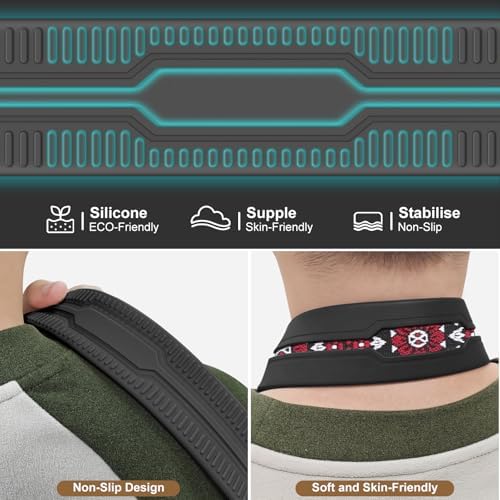 FIEIL Neck Strap Silicone Camera Straps - Padded Camera Strap, 1.5" Wide Adjustable Nylon Shoulder Strap - Compatible with Canon, Nikon, Sony, and More DSLR and Mirrorless Cameras (Red Flower) - Image 6
