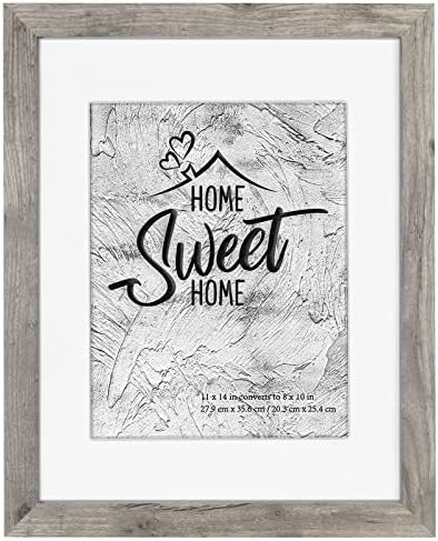 Califortree Gray 11x14 Picture Frame - Display Photos 8x10 with Mat or 11x14 Without Mat - HD Glass Inside, Display for Wall by Califortree