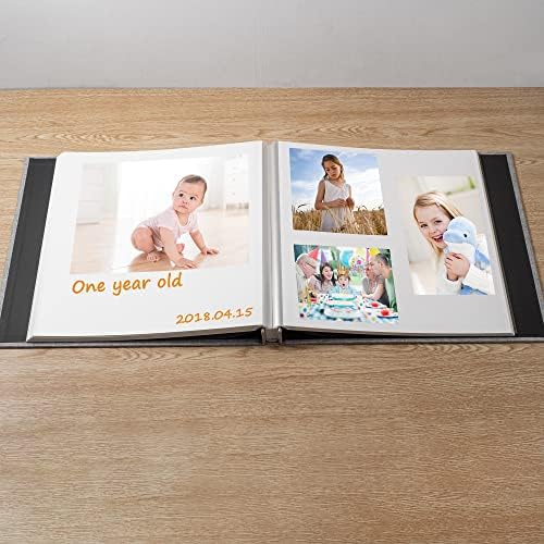 Large Photo Album Self Adhesive Scrapbook Album for 4×6 8×10 Pictures DIY Magnetic Linen Cover Album 40 Pages for Family Wedding Gifts with Metal Pen and Plastic Board - Image 2