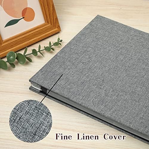 Spbapr Large Photo Album Self Adhesive Linen Cover Magnetic Scrapbook Album DIY Scrap Book 40 Black Sticky Pages for 3x5 4x6 5x7 8x10 Pictures with A Metal Pen 11"x10.6" 40pages - Image 3
