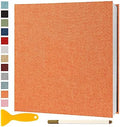 Photo Album Self Adhesive Pages 11x10.6 Scrapbook Orange 60 Pages by Semfalbuums