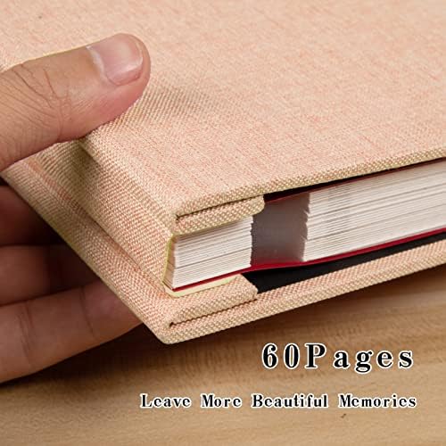 Spbapr Large Photo Album Self Adhesive Linen Cover Magnetic Scrapbook Album DIY Scrap Book 60 Black Sticky Pages for 4x6 5x7 8x10 10x12 Pictures with A Metal Pen - Image 3