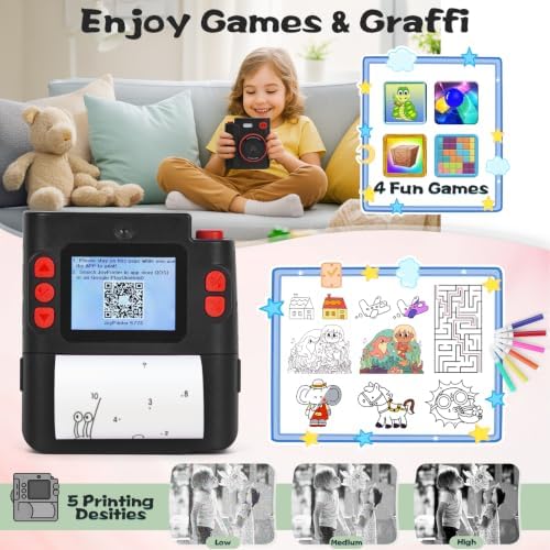 Cudinham Kids Camera Instant Print, Gifts for Age 3-12 Kids, 5 Rolls Paper - Image 5