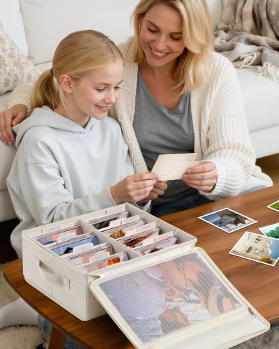 HULISEN Photo Storage Box, Photo Organizer for 2000 4x6 Pictures, Beige - Image 6
