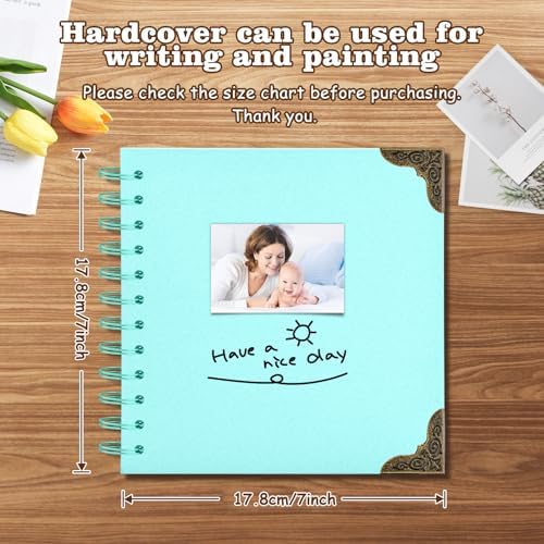 Scrapbook Album 7x7 Inch - Hardcover Kraft Paper Photo Album with 40 Pages, Memory Book for Wedding, Anniversary, Family, Christmas, Baby Shower, Ideal for Preserving Precious Moments - Image 2