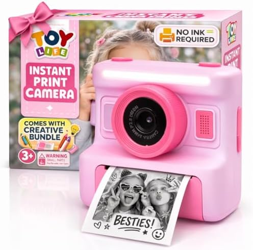 TOY Life Kids Instant Print Camera, 1080P, Ages 3-12, Pink by TOYLife