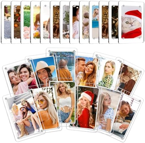 ESRICH 25 Pack Acrylic Fridge Magnetic Frame, Mini Picture Frames by ESRICH