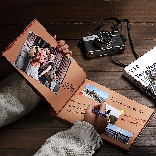 Adventure Book Handcrafted 11.92 x 7.62" Leather-Bound Scrapbook with 80 Pages, Embossed Lettering, Inspired by 'Up', Ideal for Photos, Weddings&Travel Memories Gift Box Included (Leather Scrapbook) - Image 4