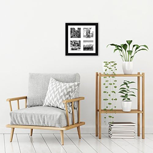 Americanflat 4x4 Collage Picture Frame - Fits 4 - Engineered Wood - Black - Image 4