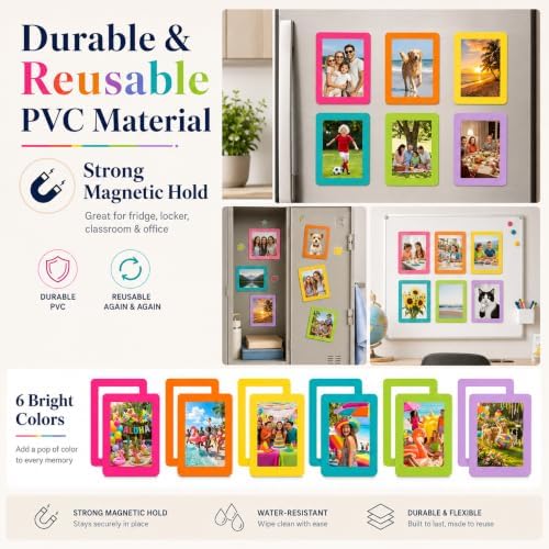 12 Pack 4x6'' Hot Summer Bright Magnetic Picture Frames - Image 3