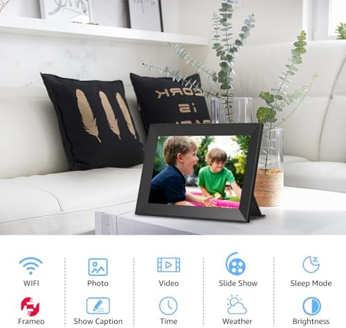 Digital Picture Frame with 10.1 Inch IPS Touch Screen,Loading Pictures to Smart Digital Photo Frame via Frameo App,Rotation and Backup to SD Card Automaticly,Gift for Mother's Day - Image 6