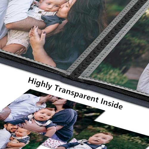 Small 4x6 Photo Album 100 Pockets Linen Cover Gray Blue - Image 4