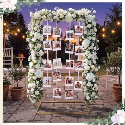 Colingmill 69" Gold Picture Display Stand Metal Rectangle with Clips - Image 6