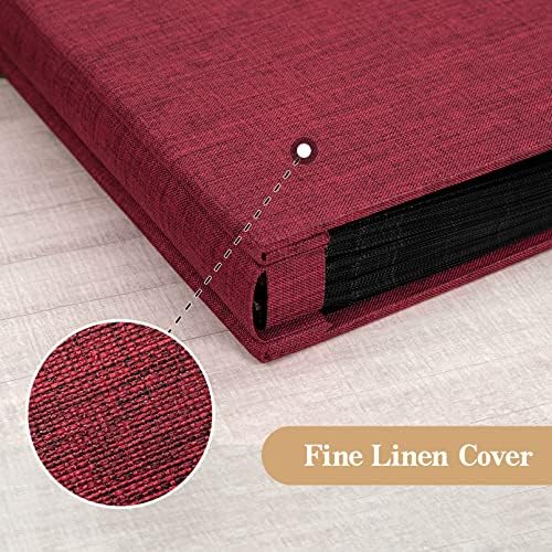 potricher Photo Album 4x6 Pictures, 300 Pockets, Linen Cover, Red - Image 6