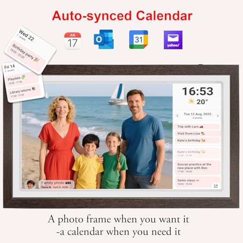 21.5" Large Frameo Digital Photo Frame, 32GB WiFi Digital Picture Frame with 1920x1080 FHD IPS Touch Screen, USB Drive/SD Card, Wall Mountable Auto-Rotate, Easy Share Photos/Videos from Anywhere - Image 5
