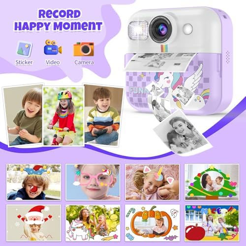 Kids Instant Print Camera, 1080P Printable Camera Toys for Girls Boys 3-10 - Image 5