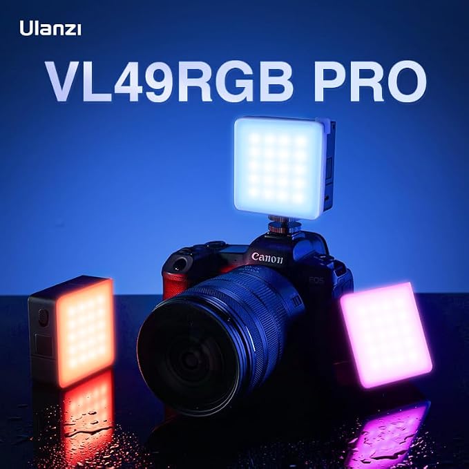 ULANZI VL49 Pro RGB Video Light, Mini Rechargeable LED Camera 360° Full Color Portable,2500-9000K Dimmable LED Panel Lamp w LCD Display,Photography Lighting Support Magnetic Attraction - Image 9