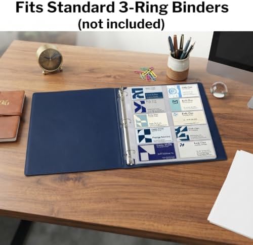 Business Card Holder Sleeves (100 Pack for 2000 Cards) for 3 Ring Binder - Image 5