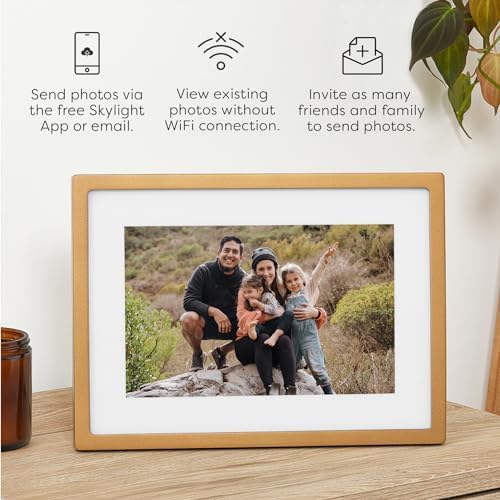 Skylight Digital Picture Frame, Load from Phone Capability, 10" Gold - Image 4