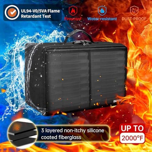 ENGPOW Fireproof Photo Storage Box 5" x 7" Photo Case(Clear),16 Inner Photo Keeper Organizer with Lock, Collapsible Portable Acid-Free Photo Storage Container with Handle for Picture, Valuables - Image 6