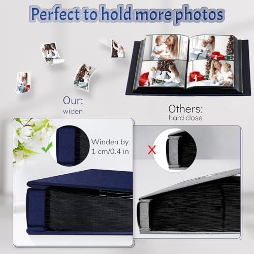 Popotop 4x6 Photo Album 600 Pictures, Linen Hardcover, Reinforced Spine - Image 4