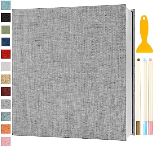 Photo Album Self Adhesive Pages 13.2x12.8 Scrapbook Grey 120 Pages by Semfalbuums