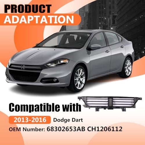 JX RACING Radiator Active Grille Shutter W/O Motor Compatible with 2013 2014 2015 2016 Dodge Dart Front Upper Radiator Air Control Shutter Black for 68302653AB CH1206112 - Image 2